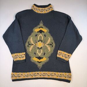 Vintage JP Collectibles Turtleneck Women’s Chunky Knit Sweater 18/20 Black/Green